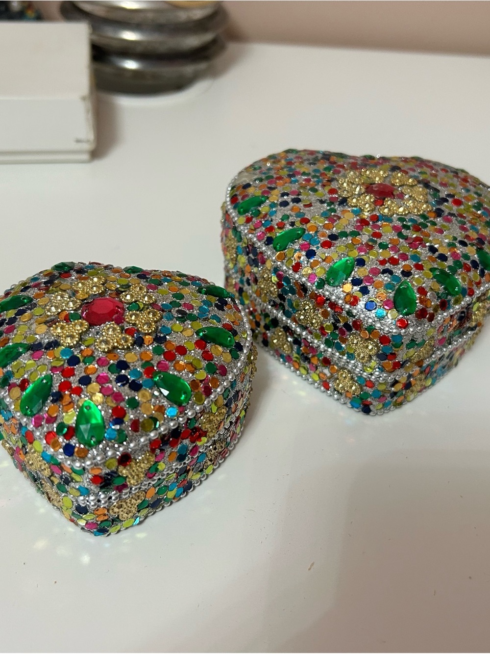 4/$100 Bejeweled Heart Trinket Boxes - Multicolor